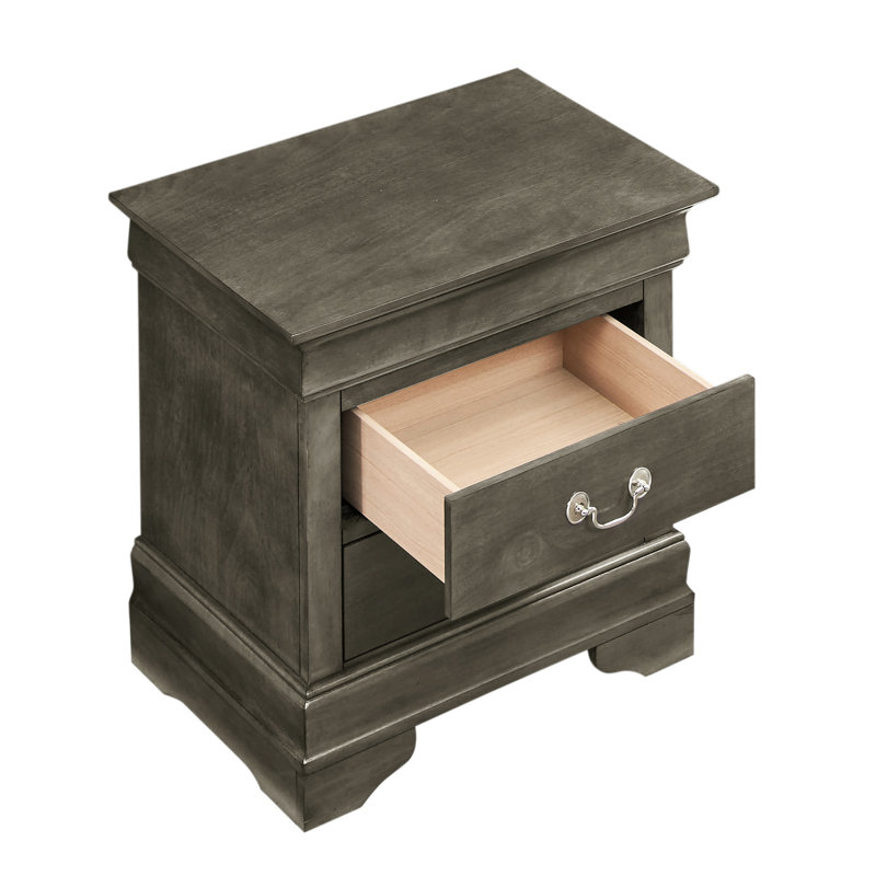 Table de chevet élégante pour chambre à coucher grise - offre une option de rangement élégante et sophistiquée