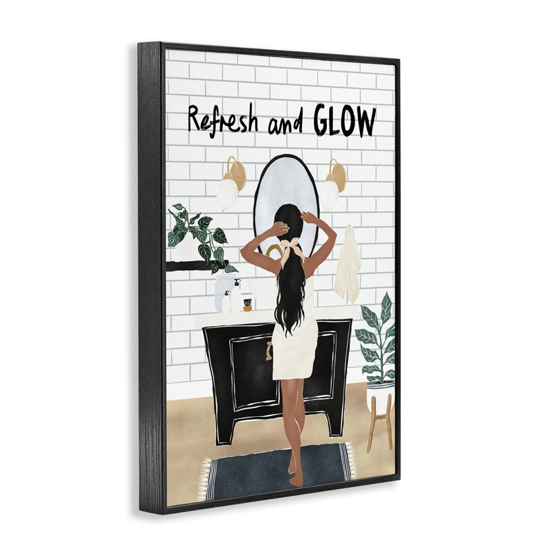 Giclée encadrée «Refresh And Glow Beauty», conception par JJ Design House LLC, H 18 po x l 12 po, Giclée encadrée noir minuit
