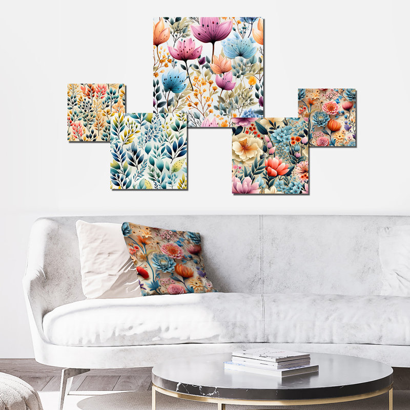 Edward - ensemble de 5 impressions murales florales