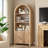 Storage Bookcase/Arched Cabinet With Fluted Doors & Adjustable Shelves – Entryway, Living Room-2132478056-2138823606