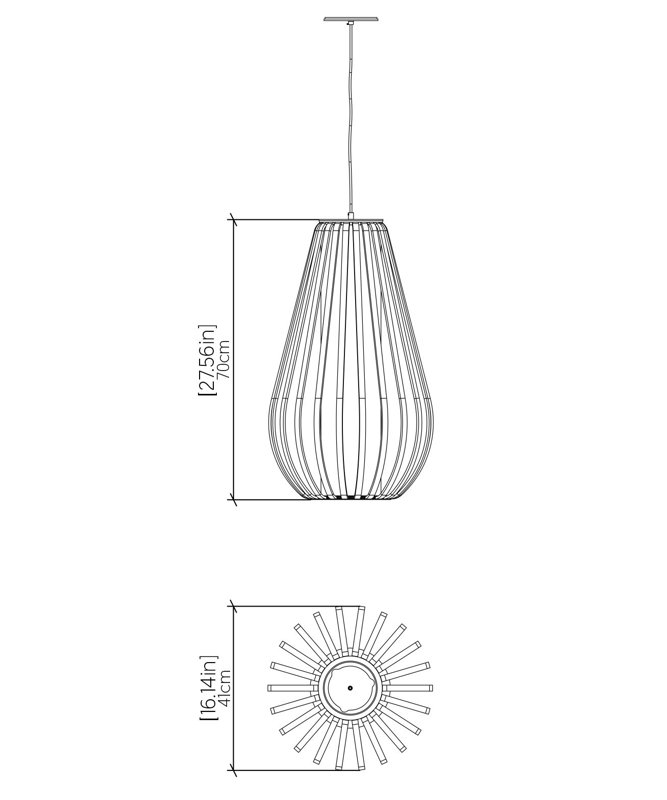 Balloon 1 - Light Pendant, Teak