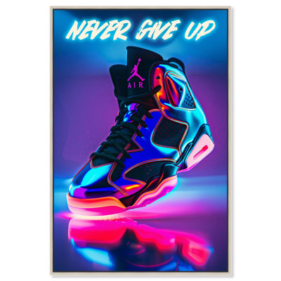 Toile «Cool Glow Sneaker» par Art Remedy, tendue avec châssis