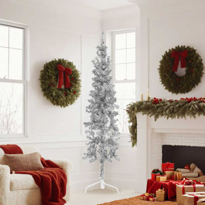 Christmas Tree Decoration Slim Artificial Half Xmas Tree with Stand