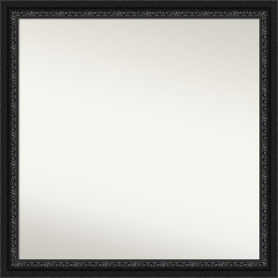 Downton Black Non-Beveled Wood Framed Bathroom Vanity Wall Mirror
