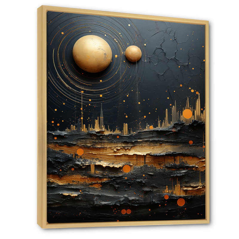 Jaune et noir Neptune Saturns Sonata I Neptune Saturns Sonata I, reproduction d'art sur toile, H 20 po x l 12 po x P 1 po