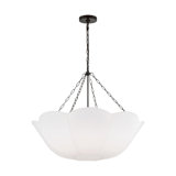 Alexa Hampton Stassi Dining Room Chandelier With White Linen Shade