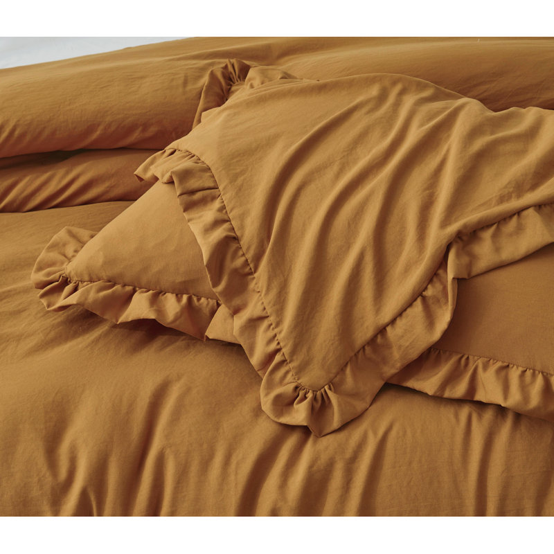 Nora Spice Queen Microfiber Comforter Set with Ruffled Trim