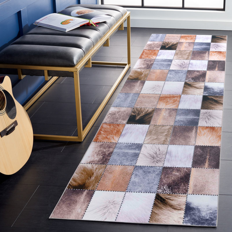 Briceida Performance Machine Washable Geometric Rug, Runner 2'6" x 8'