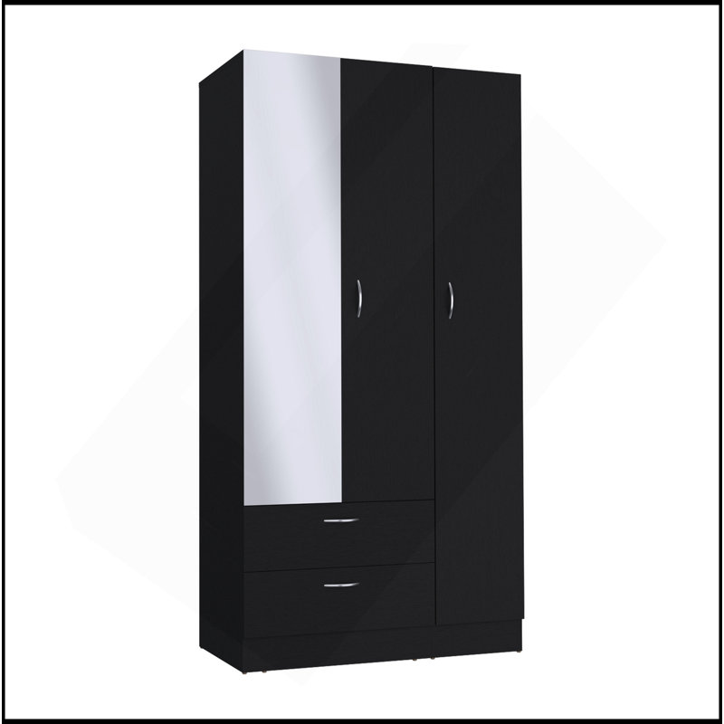 Armoire à miroir 3 portes Riverside, Noir