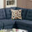4 Piece Polyfiber Modular Sectional Sofa In Navy