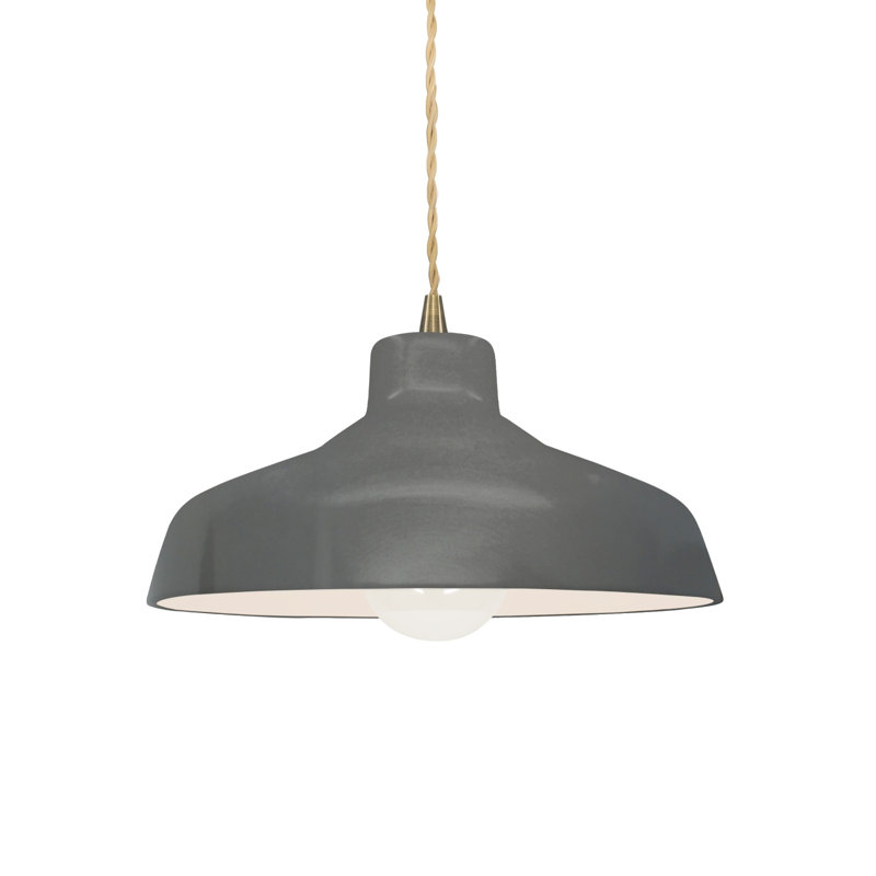 Gela 1 - Light Dome Pendant, 5.75" H x 11.5" W x 11.5" D, Antique Brass