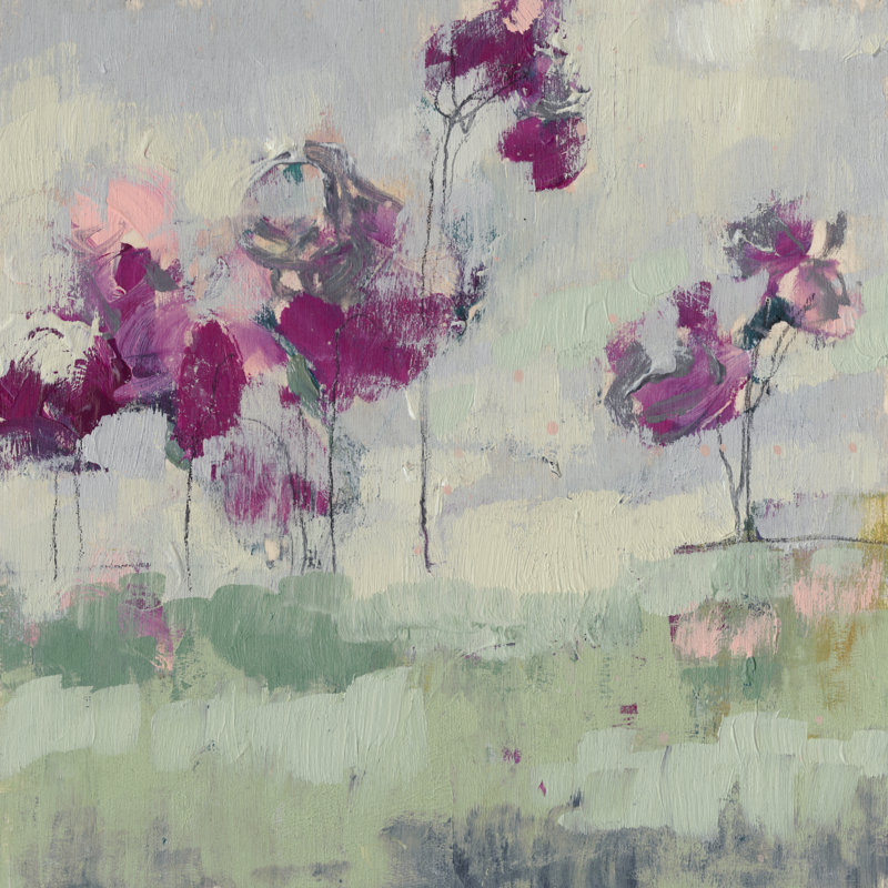 Fuchsia Treeline I - Wrapped Canvas Print, 91cm H x 91cm W