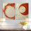 Fiery Whirl in Red and Beige – Abstract 2 Panel Large Metal Wall Art Print