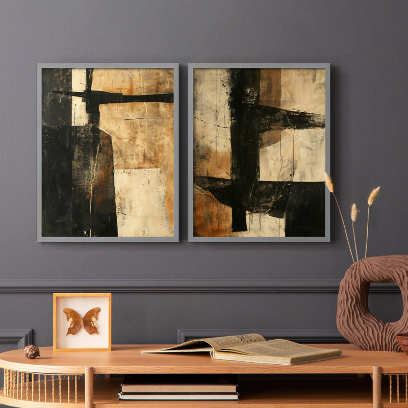 ABSTRACT Series CCCCLV - reproduction encadrée de qualité supérieure - prête à être accrochée - aucun clou requis - aucun clou requis