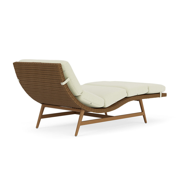 Cascade Outdoor Chaise Lounge, Bamboo Bay Meadow, Hickory