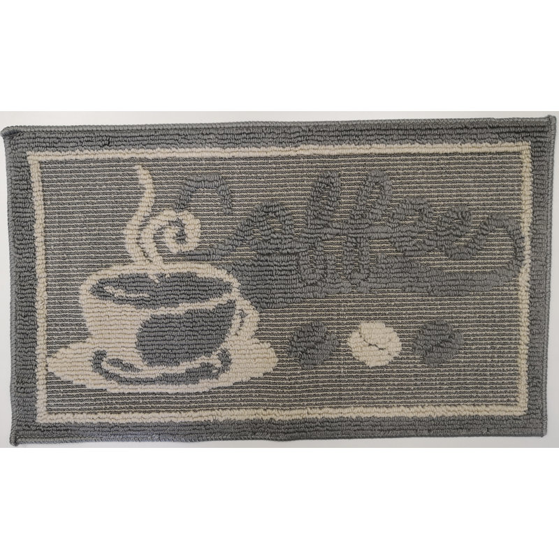 Tapis de cuisine doux antidérapant Foulton, Rectangle 18 po x 30 po, Argent