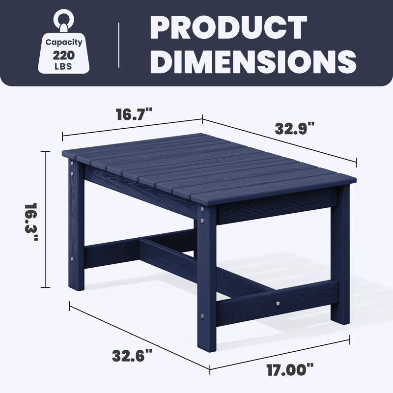 Table basse d'extérieur en PEHD, Marine