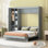 Lit escamotable double pleine grandeur avec tablettes, garde-robe et lumières DEL