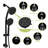 Matte Black Shower Assembly With 4.7" Showerhead, 7 Hand And Adjustable Parts-125173582