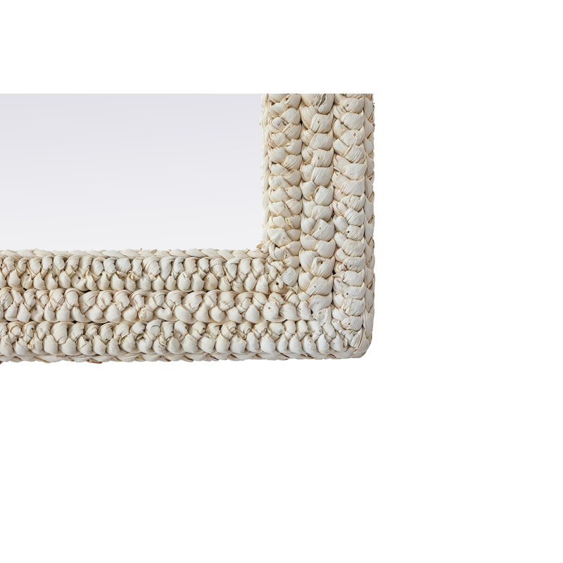 Dennard Cornhusk Mirror in Linen White, 60" x 24"