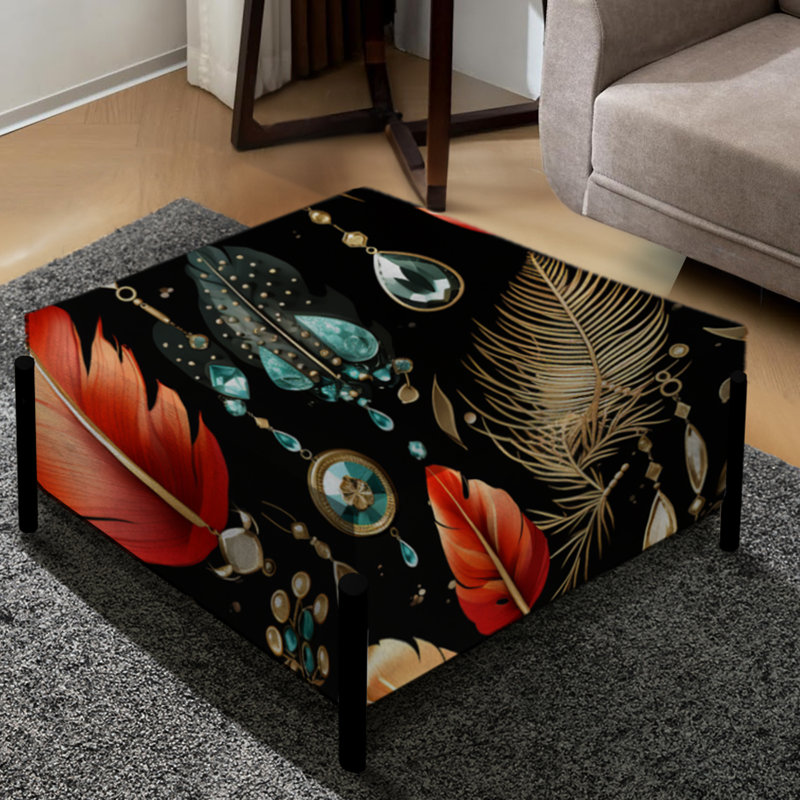 Deckert Mifley - bijoux noirs Boho Chic - grand repose-pieds carré Boho