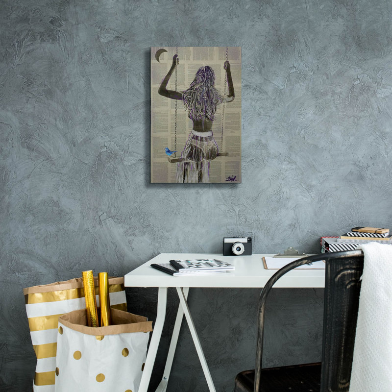 «The Swing» par Loui Jover, art mural sur toile, H 18 po x l 12 po x P 0,75 po
