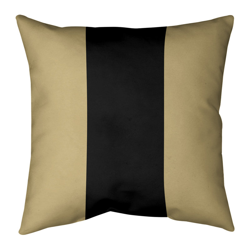 Coussin en suède Colorado, 14 po x 14 po, Doré / noir / doré