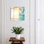 Key cabinet for home, Opens to the right, 30x30x5, Black, Beach and turquoise waves in motion, 