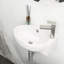 Lavabo de salle de bain moderne en céramique, 16 po x 11 po, mural, blanc, lavabo à fixation intérieure teinté, faible absorption d'eau, facile à entretenir