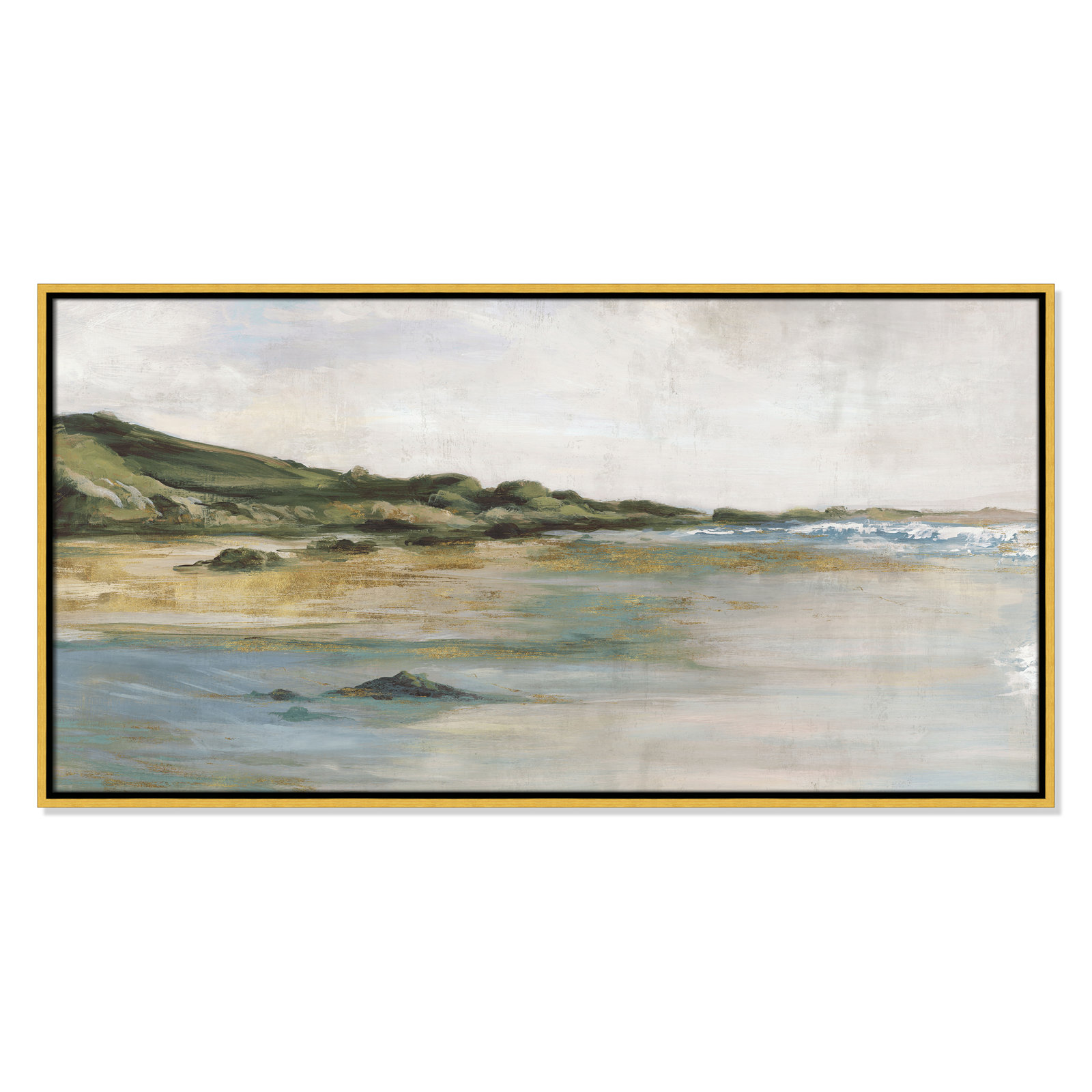 Tide’s Edge Print by , 21.5" H x 41.5" W, Gold