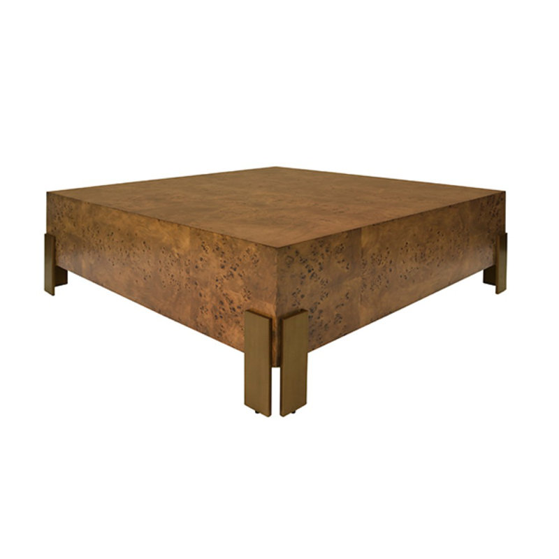 Enid Solid Wood Coffee Table, Brown
