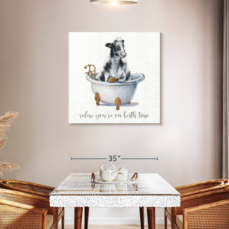 Bath Time Cow, 36" H x 36" W