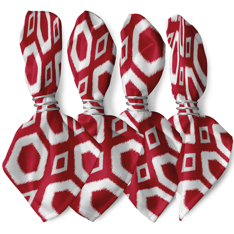 Ensemble de serviettes 4 pièces Zavala, L 18 po x L 18 po, Rouge