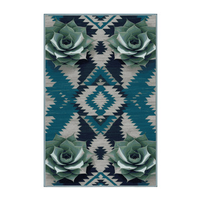  Tapis lavable Agave Plant Southwestern