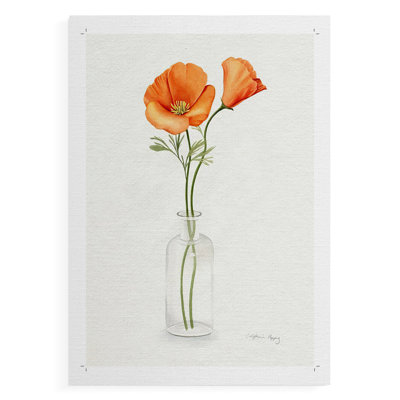 California Poppy Vase II - Impression sur toile seulement - NON CADRE
