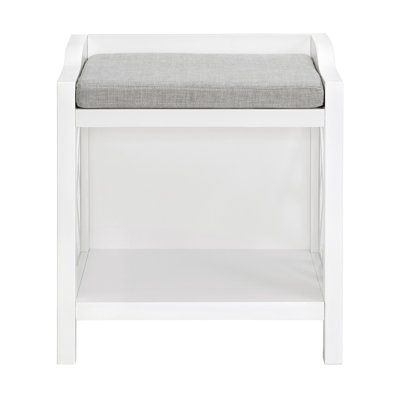 Banc de rangement rembourré avec tablettes