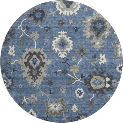 Premium Machine Washable Prisco Blue Rug