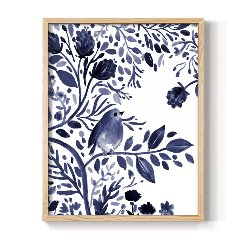 Indigo Song I, reproduction encadrée - bois massif