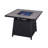 Square Steel Propane Fire Pit Table with Lid