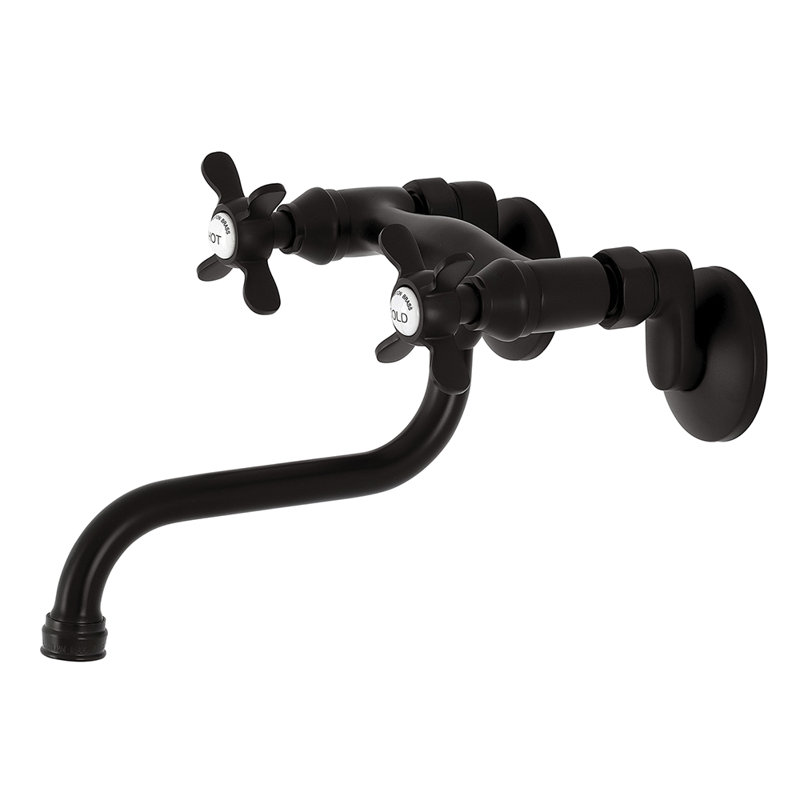 Kingston Brass Essex Two-Handle 2-Hole Wall Mount Bathroom Faucet, Oil Rubbed Bronze