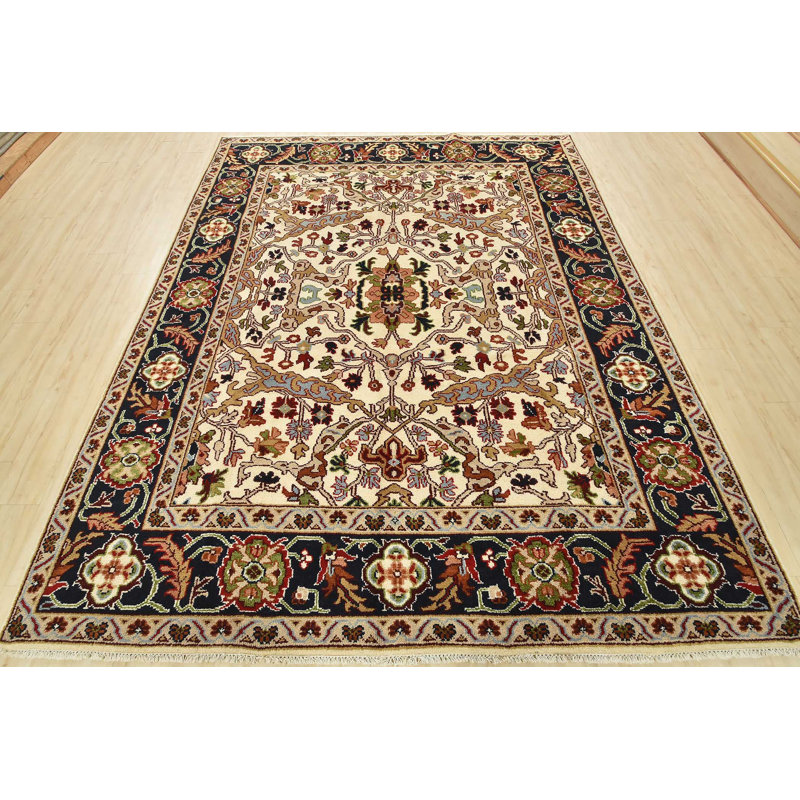 Tapis oriental traditionnel en laine noué à la main 8 pi x 10 pi 2 po Serapi