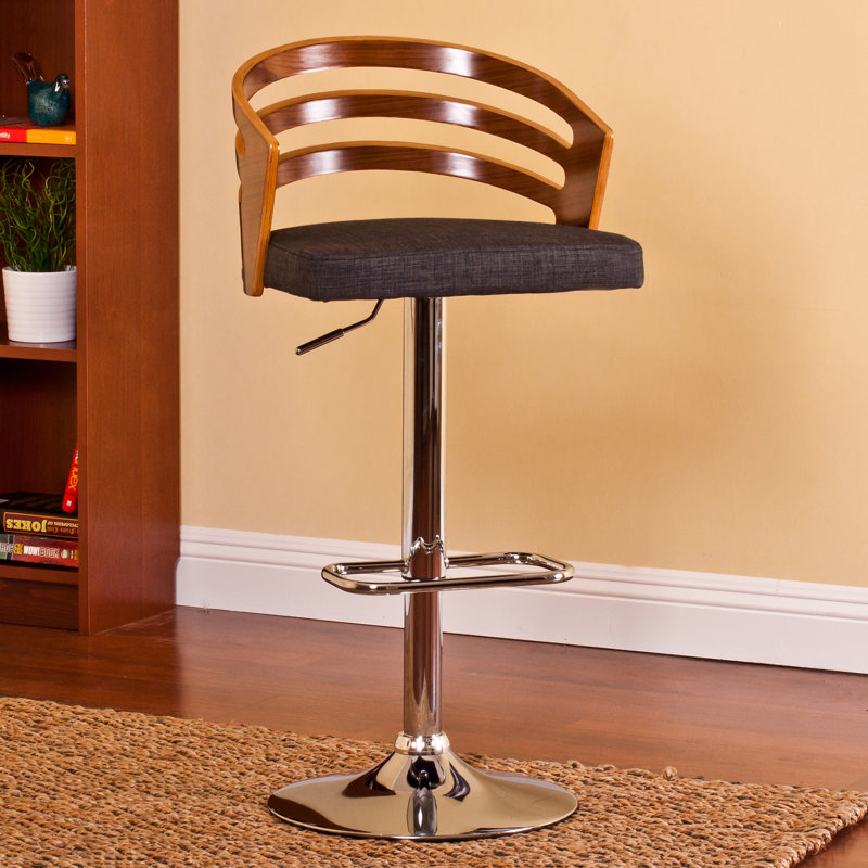Tabouret pivotant à hauteur réglable, Noyer