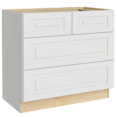 Gallery Express Ellison Plywood Assembled 36 in W X 24 in D X 34.5 in H Base Cooktop Kitchen Cabinet with Double False Drawer Front