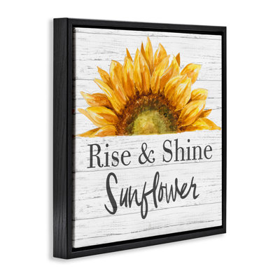 «Rise and Shine Sunflower», art mural encadré flottant par Patricia Pinto