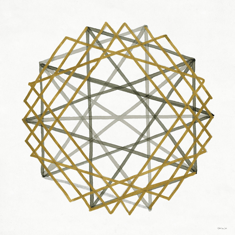 Convergent 2, Gold Framed Print, Non, H 36 po x l 36 po
