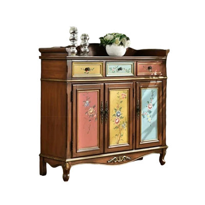 Brown Solid Wood Rectangular Console Table