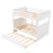 Bunk Bed With Trundle, Pine Wood Bunk Bed With Guardrails-1659585486