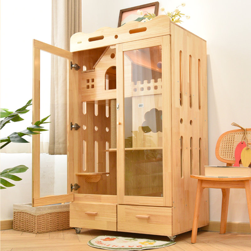 Rustic Style Solid Pine Cat House