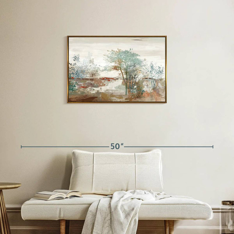 Automne silencieux, Cadre flottant doré, 31 po x 21 po