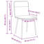  Ensemble de 4 chaises de salle à manger en velours noir (100% polyester), contreplaqué, métal